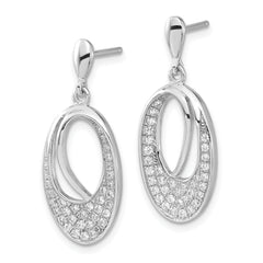 Brilliant Embers 925 Sterling Silver CZ Dangle Earrings with Polished Rhodium Finish