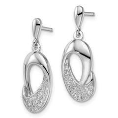 Sophia Jewelers Sterling Silver CZ Dangle Earrings with Rhodium Finish