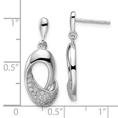 Sophia Jewelers Sterling Silver CZ Dangle Earrings with Rhodium Finish
