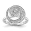 Cubic Zirconia Swirl Circle Ring in Sterling Silver, Size 6–7 - Sophia Jewelers