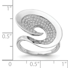 Brilliant Embers Sterling Silver Polished Fancy CZ Ring