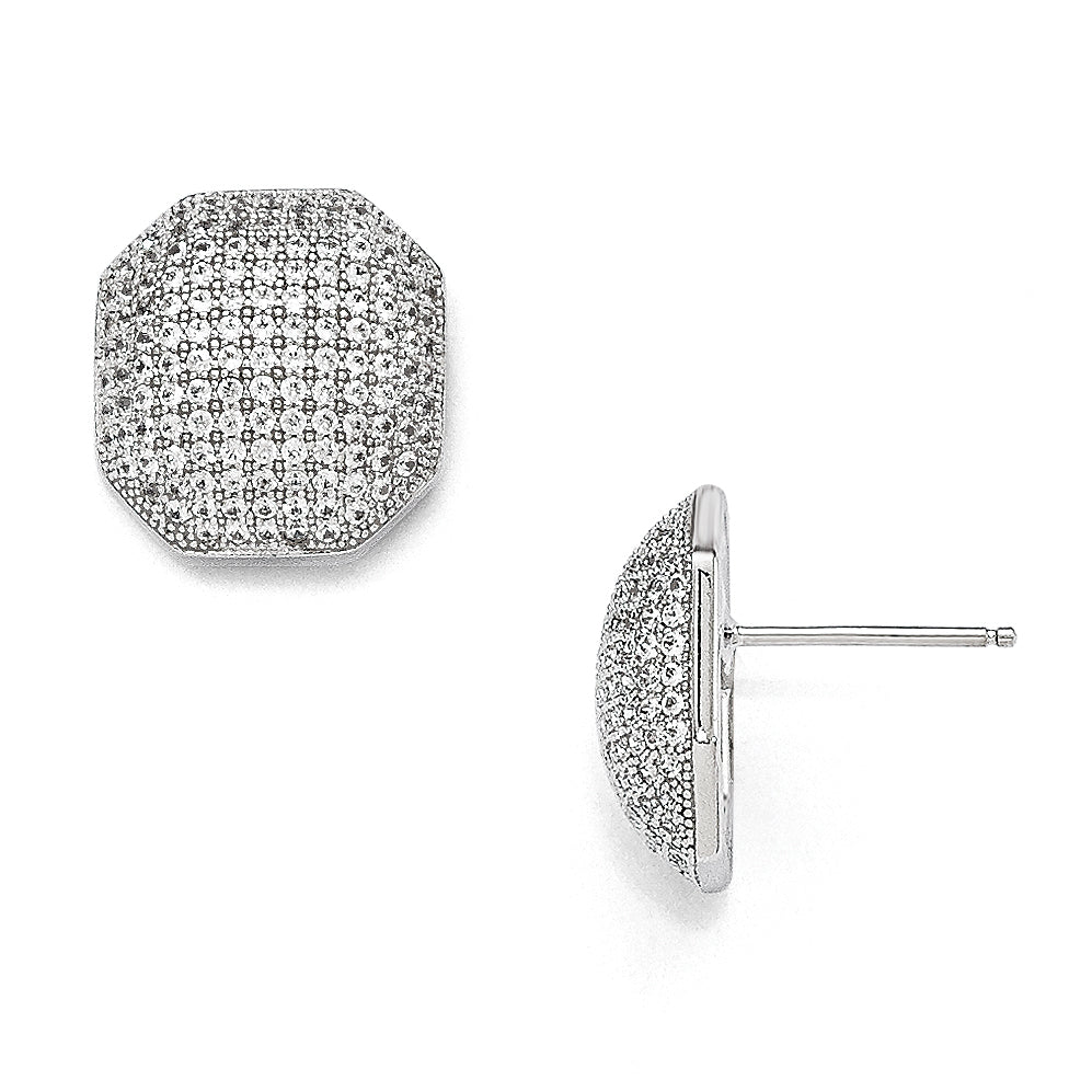 Sterling Silver & CZ Brilliant Embers Polished Post Earrings