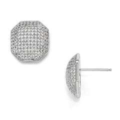 Sterling Silver & CZ Brilliant Embers Polished Post Earrings
