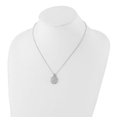 Sophia Jewelers Sterling Silver CZ Polished Necklace with Elegant Embers Design