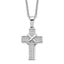 Brilliant Embers Sterling Silver Rhodium-plated 38 Stone 18 inch Micro Pav‚ CZ Polished Cross Necklace with 2 Inch Extender