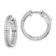 Sterling Shimmer Sterling Silver Rhodium-plated 100 Stone Pav‚ 1.3mm CZ In and Out Round Hinged Hoop Earrings