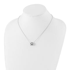 Sophia Jewelers Sterling Silver Cubic Zirconia Fire Heart Bead Necklace