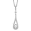 Brilliant Embers Sterling Silver Rhodium-plated 46 Stone 18 inch with 2 inch extender Spring Ring Clasp Micro Pav‚ CZ Teardrop Necklace with 2 Inch Extender