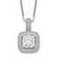 Brilliant Embers Sterling Silver Rhodium-plated 35 Stone 18 inch Halo Micro Pav‚ CZ Necklace with 2 Inch Extender