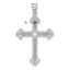 Sterling Silver Rh-plt Crystal Family Cross Pendant