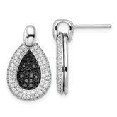 Sterling Silver & CZ True Fire Teardrop Post Earrings