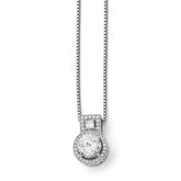 Sterling Silver 925 Necklace with 39 CZ Stones Elegant Design - 18