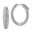 Sterling Shimmer Sterling Silver Rhodium-plated 200 Stone Pav‚ 1.1mm CZ In and Out Oval Hinged Hoop Earrings