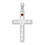 Sterling Silver Rh-plt/14k Bezel Crystal Family Cross Pendant