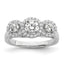 Brilliant Embers Sterling Silver Rhodium-plated 42 Stone Halo Micro Pav‚ CZ 3 Stone Ring