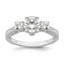 45-Stone Micro-Pavé Cubic Zirconia Engagement Ring in Sterling Silver, Size 6–8 - Sophia Jewelers