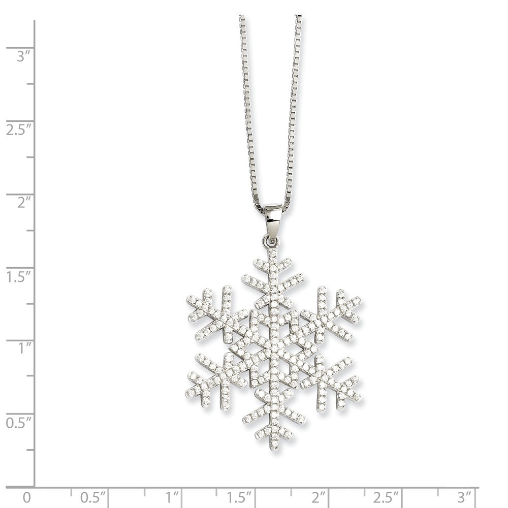 Sterling Silver & CZ Brilliant Embers Snowflake Necklace