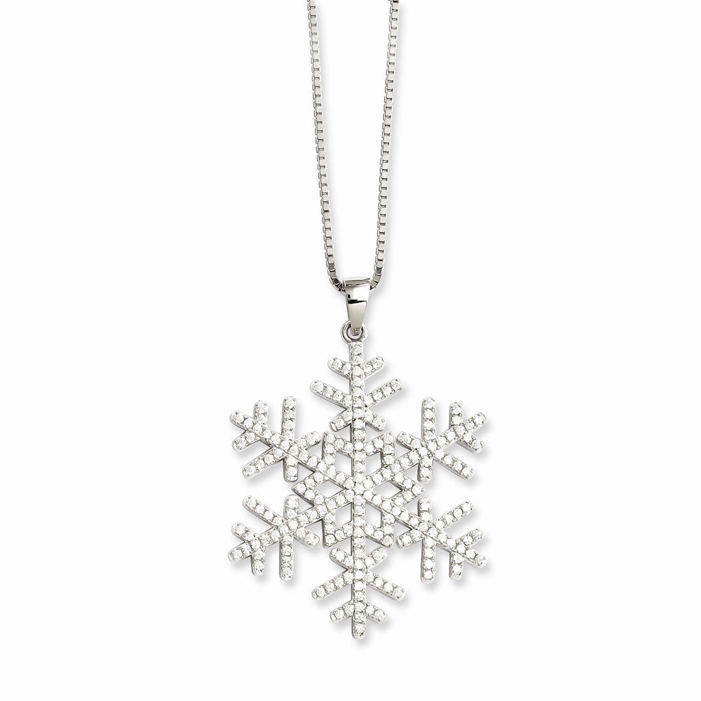 Sterling Silver & CZ Brilliant Embers Snowflake Necklace
