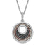 Sterling Silver & Multicolor CZ True Fire Circle w/ 2in ext Necklace