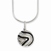 Sophia Jewelers Sterling Silver & CZ Necklace with Dual-Tone Elegance - 18