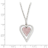 Sterling Silver & CZ Brilliant Embers Heart Necklace