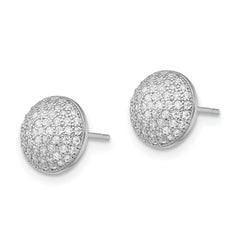 Sophia Jewelers Sterling Silver CZ Cluster Earrings with Rhodium Polish