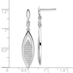 Sterling Silver 78-Stone Micro Pave CZ Dangle Earrings by Sophia Jewelers