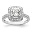 Brilliant Embers Sterling Silver Rhodium-plated 41 Stone Halo Micro Pav‚ CZ Ring