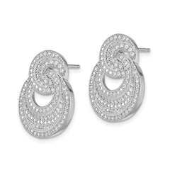 Sophia Jewelers Sterling Silver 925 CZ Circle Drop Earrings