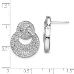 Sophia Jewelers Sterling Silver 925 CZ Circle Drop Earrings