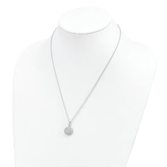Sophia Jewelers Sterling Silver CZ Necklace with Rhodium-Plated Elegance
