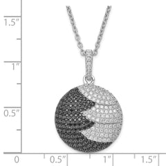 Sophia Jewelers Sterling Silver CZ Fire Circle Necklace with Extender