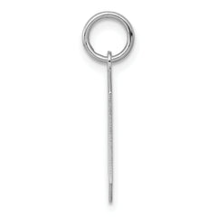 Sterling Silver/Rhodium-plated Polished Number 0 Charm