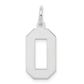 Sterling Silver/Rhodium-plated Polished Number 0 Charm