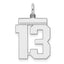 Sterling/Silver Rhodium-plated Polished Number 13 Charm