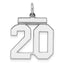 Sterling/Silver Rhodium-plated Polished Number 20 Charm