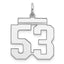 Sterling/Silver Rhodium-plated Polished Number 53 Charm
