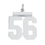 Sterling/Silver Rhodium-plated Polished Number 56 Charm