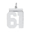 Sterling/Silver Rhodium-plated Polished Number 61 Charm