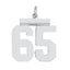 Sterling/Silver Rhodium-plated Polished Number 65 Charm