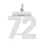 Sterling/Silver Rhodium-plated Polished Number 72 Charm