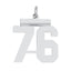Sterling/Silver Rhodium-plated Polished Number 76 Charm