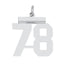 Sterling/Silver Rhodium-plated Polished Number 78 Charm