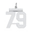 Sterling/Silver Rhodium-plated Polished Number 79 Charm