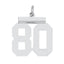Sterling/Silver Rhodium-plated Polished Number 80 Charm