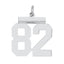 Sterling/Silver Rhodium-plated Polished Number 82 Charm