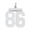 Sterling/Silver Rhodium-plated Polished Number 86 Charm