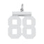 Sterling/Silver Rhodium-plated Polished Number 88 Charm