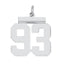 Sterling/Silver Rhodium-plated Polished Number 93 Charm