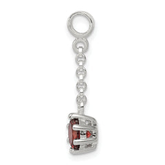 Sterling Silver Dark Red CZ 1/2in Dangle Enhancer